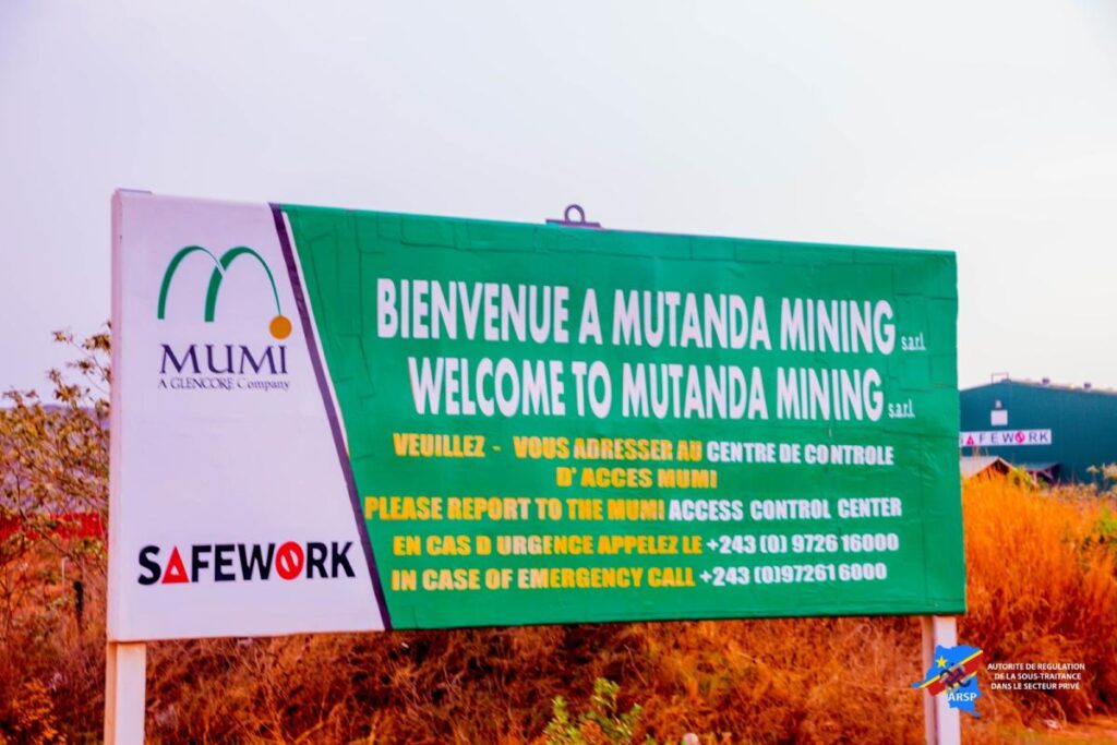 Lualaba : L’entreprise minière “Mutanda Mining” placée sous contrôle des inspecteurs de l’ARSP