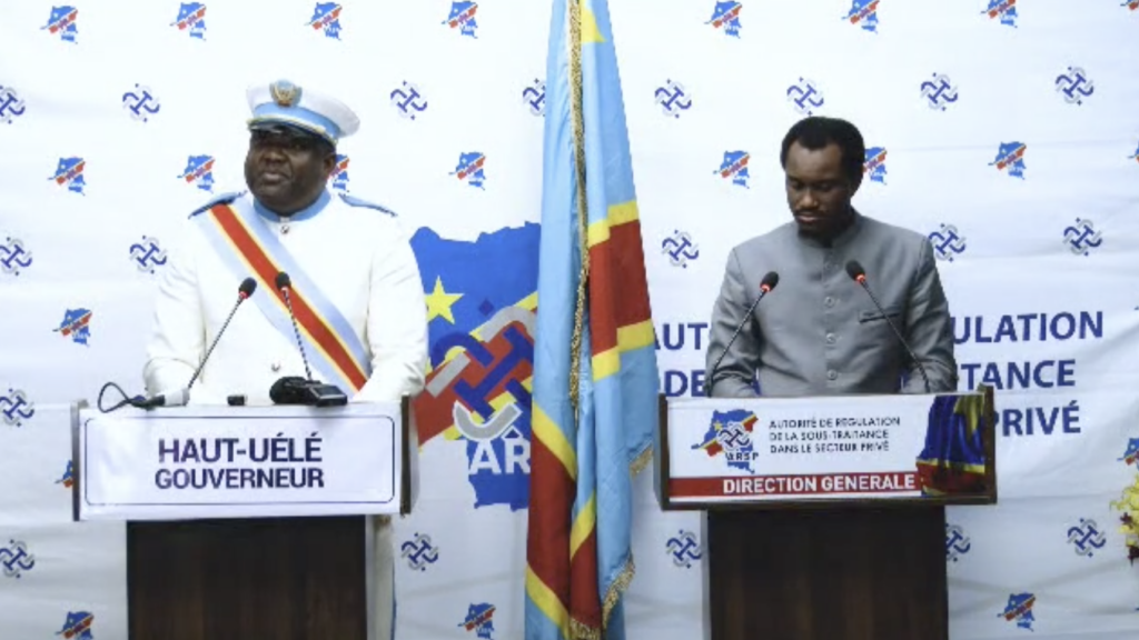 SOUS-TRAITANCE : LE GOUVERNEUR DU HAUT-UELE SALUE LE GRAND TRAVAIL DU DG DE L’ARSP POUR L’OUVERTURE DES MARCHES AUX ENTREPRENEURS LOCAUX